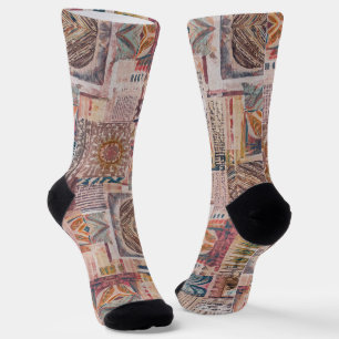 Etnische Patchwork Abstracte Crew Sokken