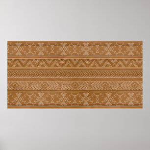 Etnische patronen op houten planken.  illustratie poster