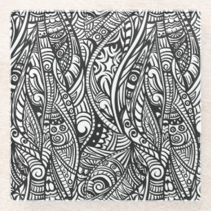 Etnische patroon 3 glazen onderzetter