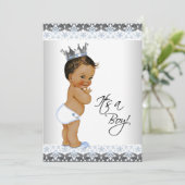 Etnische prins Baby Shower Kaart (Staand voorkant)