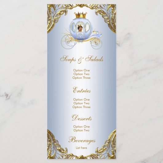 Etnische Prins Baby Shower Menu (Voorkant)