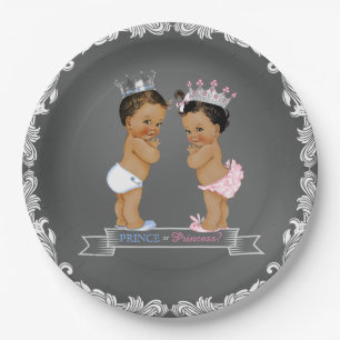 Etnische Prins Prinses Krijt Babyfeestje Papieren Bordje