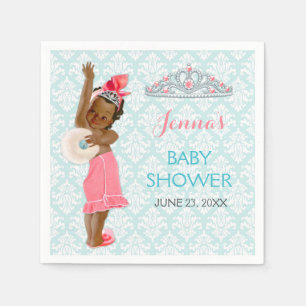Etnische Prinses Baby Meisje Tiara Roze & Aqua Servetten