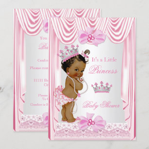 Etnische prinses Baby shower Meisje Roze Zijde Zij Kaart