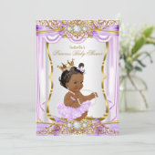 Etnische prinses Baby shower Paars Silk Gold Kaart (Staand voorkant)
