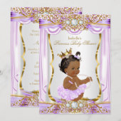 Etnische prinses Baby shower Paars Silk Gold Kaart (Voorkant / Achterkant)