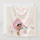 Etnische Prinses Baby shower Roze en Ivoren Parel Kaart (Achterkant)