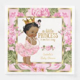 Etnische Prinses Baby Shower Roze Gouden Roos Bloe Servetten