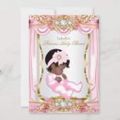 Etnische  prinses Baby shower Roze Zijzijde Goud Kaart (Voorkant)