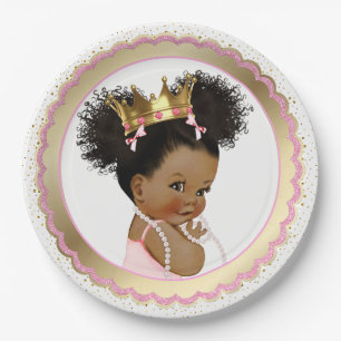 Etnische prinses babyshower papieren bord