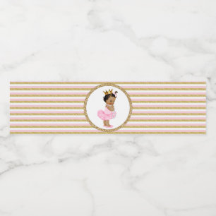 Etnische Prinses Babyshower Waterfleslabels Waterfles Etiket