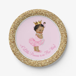 Etnische Prinses Ballerina Roze Goud Baby shower Papieren Bordje
