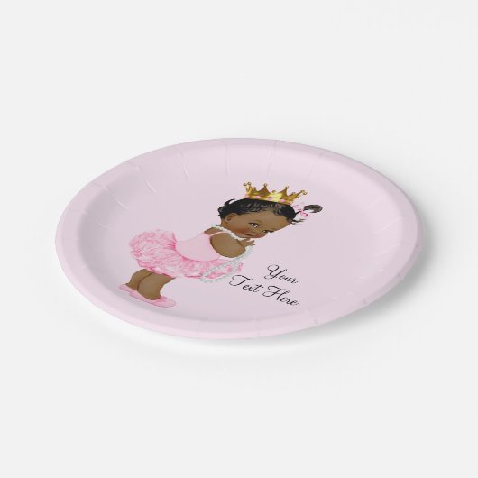 Etnische Prinses Ballerina Tutu Pearls Baby shower Papieren Bordje (Gekanteld)