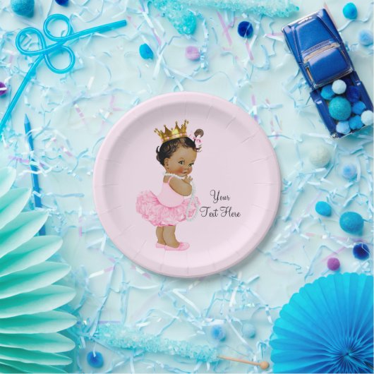 Etnische Prinses Ballerina Tutu Pearls Baby shower Papieren Bordje (Feest)