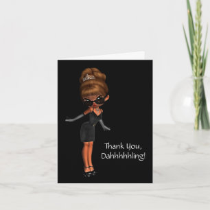 Etnische Prinses Diva Vrouws Dank Je Bedankkaart