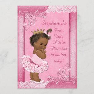 Etnische prinses in het Baby shower Tutu Faux Lace Kaart