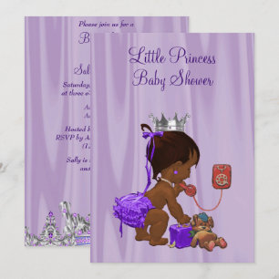 Etnische prinses Lila Baby shower Kaart