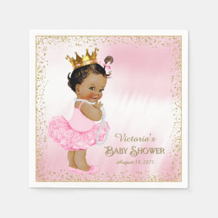 Etnische prinses meisje Baby shower Papieren serve Servet