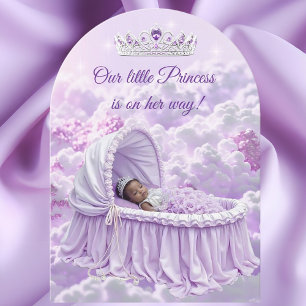 Etnische Prinses Paarse Sering Babyshower Tiara Kaart