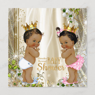 Etnische prinses prins geslacht onthulling baby sh kaart