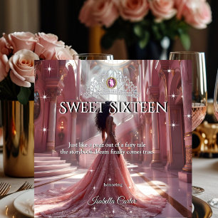 Etnische Prinses Sweet 16 Verjaardagsfeest Roze Kaart