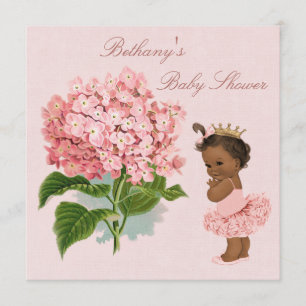  Etnische Prinses Tutu Hydrangea Baby shower Kaart