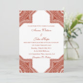 Etnische rode Marokkaanse bruiloft uitnodiging (Staand voorkant)