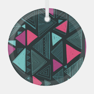 Etnische stam Boho: Doodle . Glas Ornament