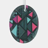 Etnische stam Boho: Doodle . Glas Ornament (Voorkant Rechts)