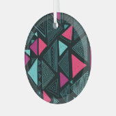 Etnische stam Boho: Doodle . Glas Ornament (Voorkant links)