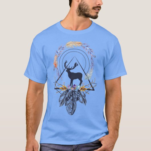 Etnische stamhoofden Boho Feather Native T-shirt (Voorkant)