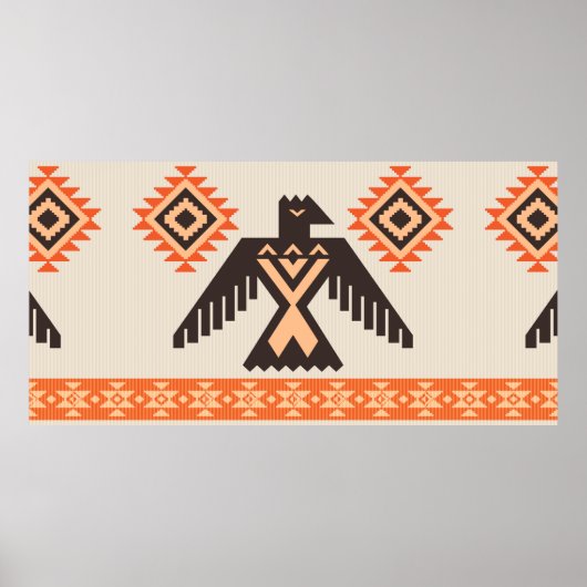 Etnische stammenornamenten met adelaar poster (Voorkant)