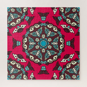 Etnische stijl,  decoratieve naadloze textuur. legpuzzel