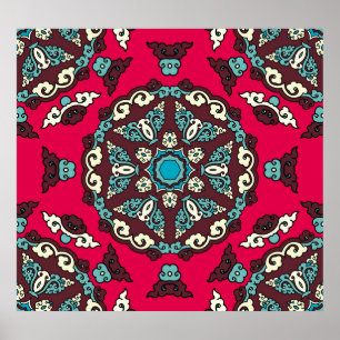Etnische stijl,  decoratieve naadloze textuur. poster