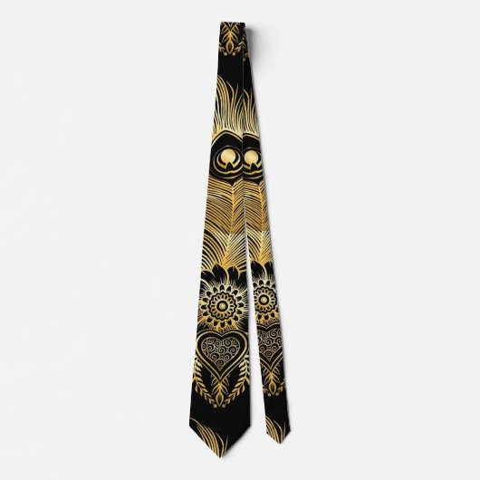 etnische stijl in peacock feather seamless pattern stropdas (Voorkant)