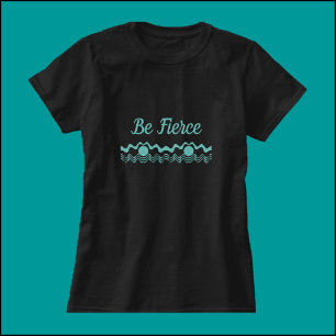 Etnische tribale Turquoise en zwart T-shirt