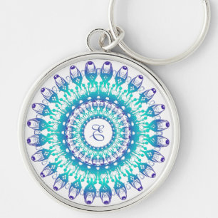 Etnische turquoise Mandala Sleutelhanger
