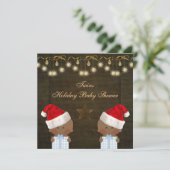 Etnische tweeling kerstBaby shower Kaart (Staand voorkant)