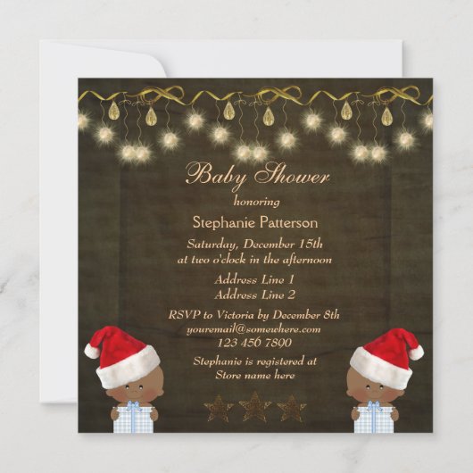 Etnische tweeling kerstBaby shower Kaart (Achterkant)