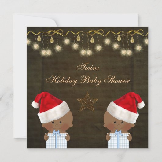 Etnische tweeling kerstBaby shower Kaart (Voorkant)