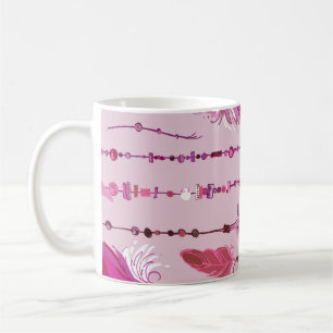 Etnische veren: felgekleurd patroon. koffiemok