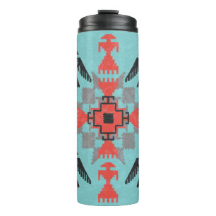 Etnische versiering van de Navajo-stijl met vogels Thermosbeker