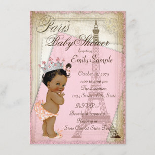 Etnische vintage Paris baby shower Kaart