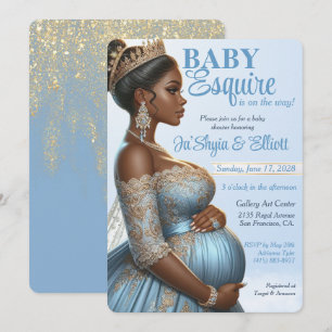 Etnische vrouw Elegante Blauwe & Gouden Koninklijk Kaart