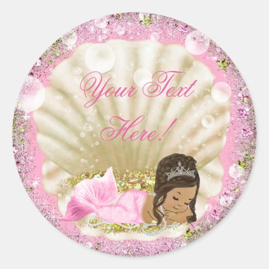 Etnische Zeemeermin Baby shower Stickers (Voorkant)
