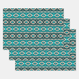 Etnische zuidwestelijke geometrische patronen inpakpapier vel