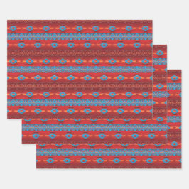 Etnische zuidwestelijke geometrische patronen inpakpapier vel