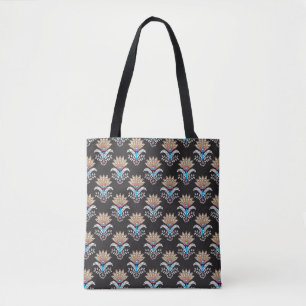 etno geometrische paisley bloem naadloos patroon draagtas