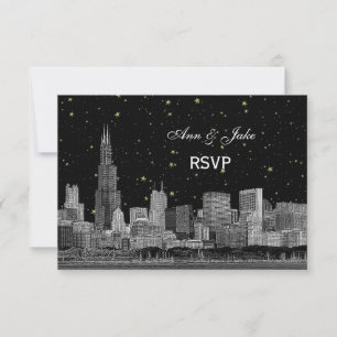 Étoche de Chicago Skyline do-it-yourself BG RSVP #