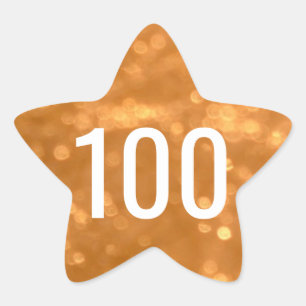 Étoile 100 - Nombre Golden Star Sticker